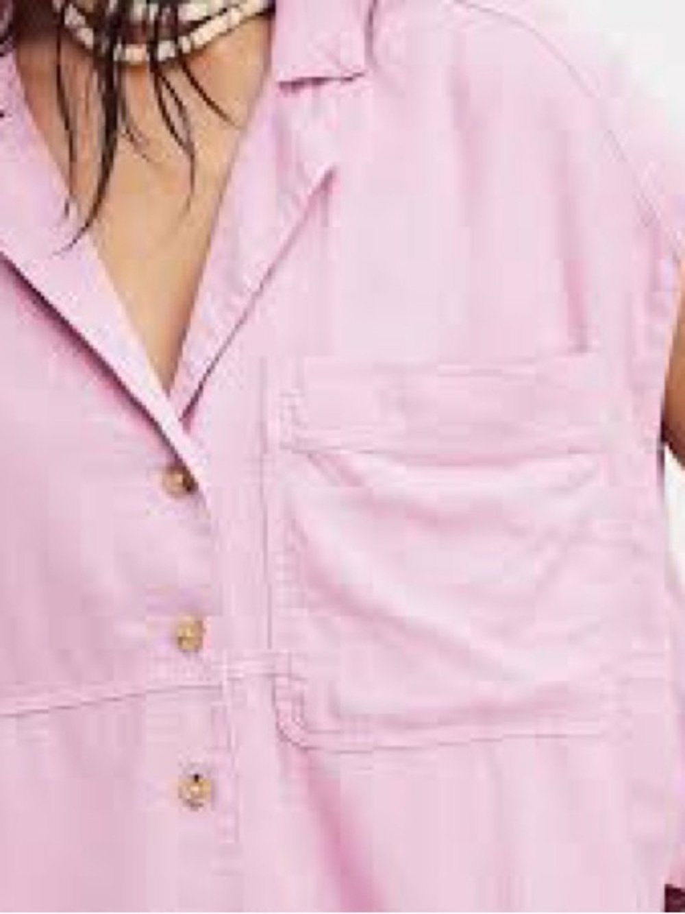 Free People We The Free Pink Sleeveless Boxy Button Down Shirt XS